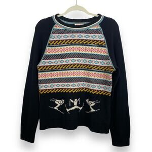 Brooks Brothers Black Multicolor Patterned Sweater